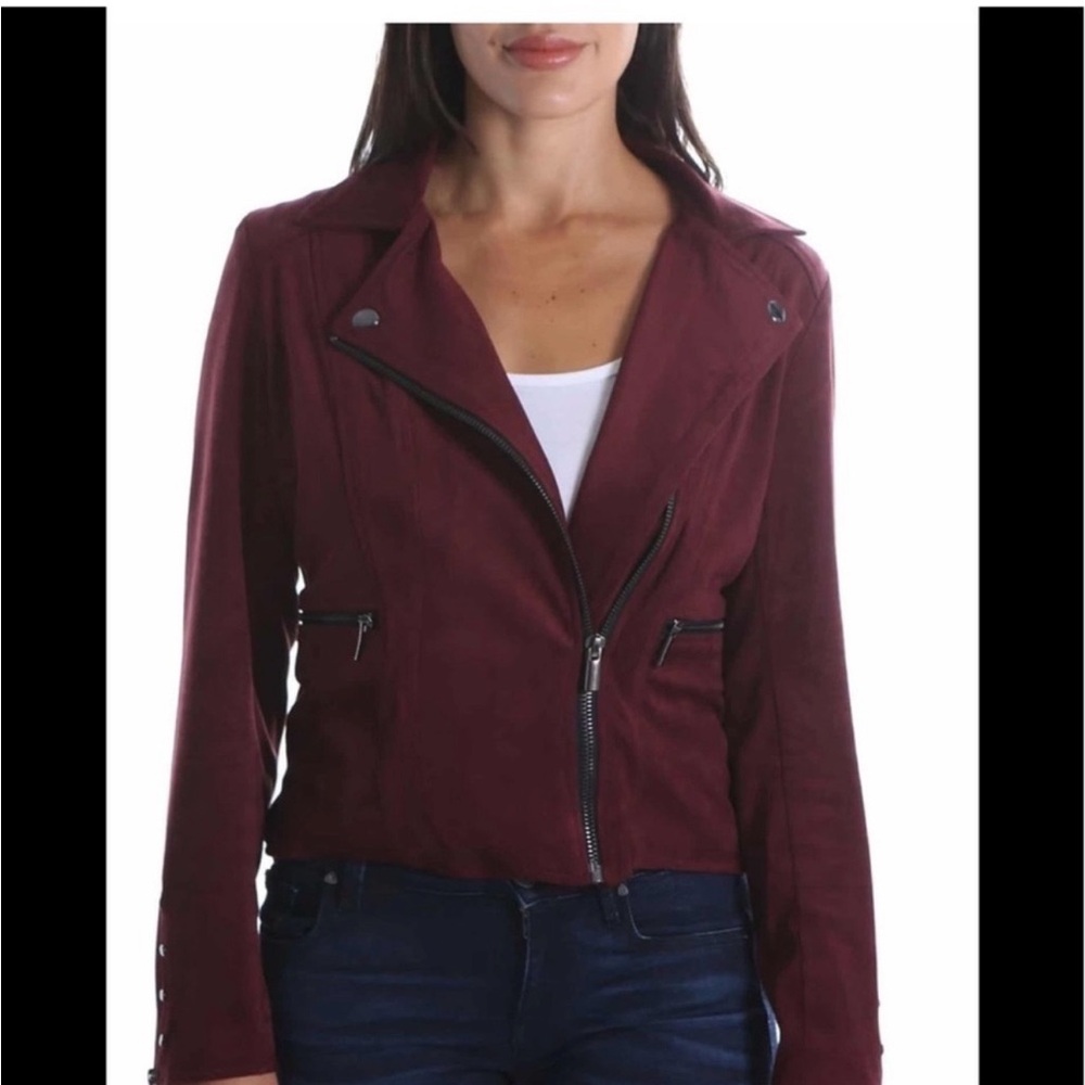 Kut from the Kloth Maroon Faux Suede Jacket